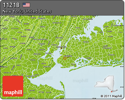 Physical Map of ZIP Code 11218