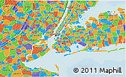 Political 3D Map of ZIP code 11221