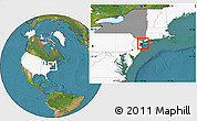 Satellite Location Map of ZIP code 11354, highlighted country, highlighted state