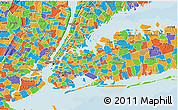 Political 3D Map of ZIP code 11358