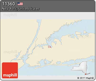 Classic Style 3D Map of ZIP Code 11360, single color outside