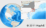 Shaded Relief Location Map of ZIP code 11379, highlighted country, highlighted state