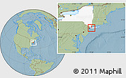 Savanna Style Location Map of ZIP code 11501, highlighted state, hill shading