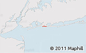 Silver Style 3D Map of ZIP code 11509, single color outside