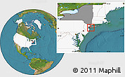 Satellite Location Map of ZIP code 11509, highlighted country, highlighted state