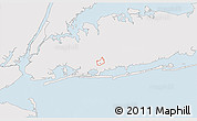 Silver Style 3D Map of ZIP code 11570, single color outside