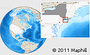 Shaded Relief Location Map of ZIP code 11575, highlighted country, highlighted state