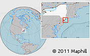 Gray Location Map of ZIP code 11576, highlighted state, hill shading