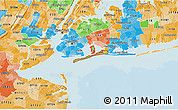 Political Shades 3D Map of ZIP codes starting with 116