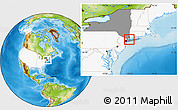 Physical Location Map of ZIP code 11709, highlighted country, highlighted state