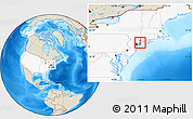 Shaded Relief Location Map of ZIP code 11709, highlighted country, highlighted county