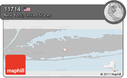 Gray Panoramic Map of ZIP Code 11714, single color outside