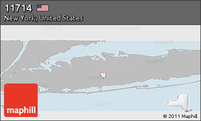 Gray Panoramic Map of ZIP Code 11714, single color outside