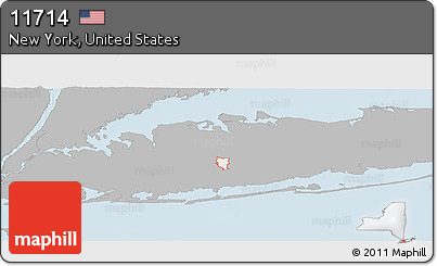 Gray Panoramic Map of ZIP Code 11714, single color outside