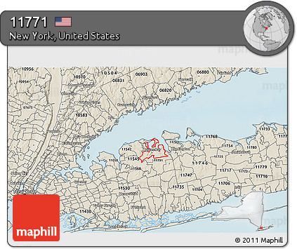 Shaded Relief 3D Map of ZIP Code 11771