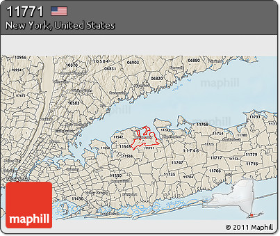 Shaded Relief 3D Map of ZIP Code 11771
