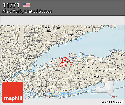 Shaded Relief 3D Map of ZIP Code 11771
