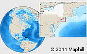 Shaded Relief Location Map of ZIP code 11783, highlighted county, highlighted state