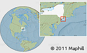 Savanna Style Location Map of ZIP code 11791, highlighted state, hill shading