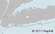 Gray 3D Map of ZIP code 11801, single color outside