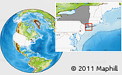 Physical Location Map of ZIP code 11801, highlighted country, highlighted state