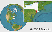 Satellite Location Map of ZIP code 11801, highlighted state