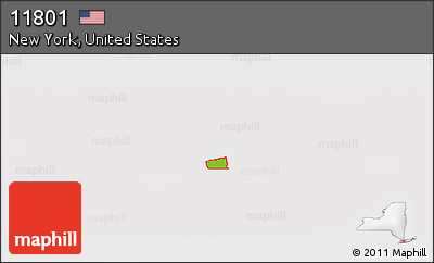 Physical Panoramic Map of ZIP Code 11801, cropped outside