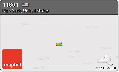 Physical Panoramic Map of ZIP Code 11801, cropped outside