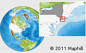 Physical Location Map of ZIP code 11803, highlighted country, highlighted state