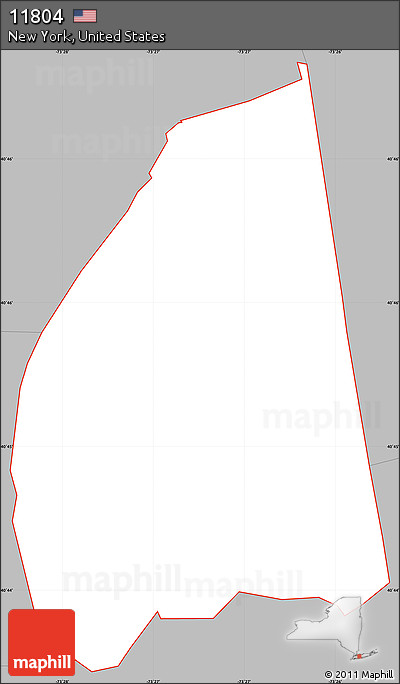 Gray Simple Map of ZIP Code 11804