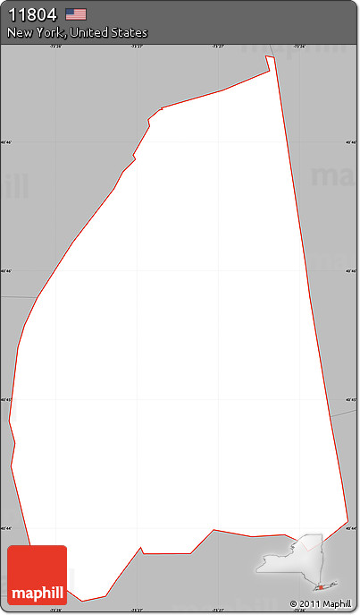 Gray Simple Map of ZIP Code 11804