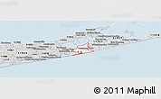 Silver Style Panoramic Map of ZIP code 11968