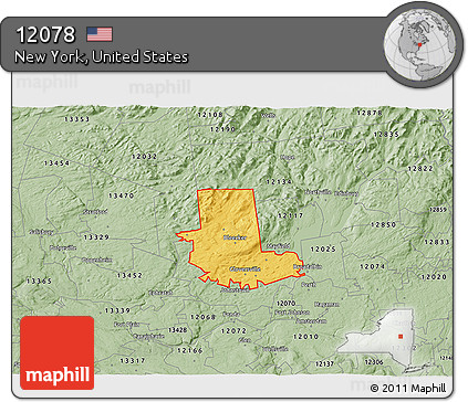 Savanna Style 3D Map of ZIP Code 12078