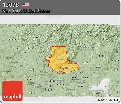 Savanna Style 3D Map of ZIP Code 12078