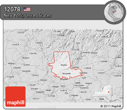 Silver Style 3D Map of ZIP Code 12078