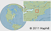 Savanna Style Location Map of ZIP code 12078, highlighted county, hill shading