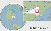 Savanna Style Location Map of ZIP code 12078, highlighted state, hill shading