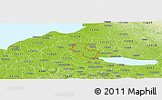Physical Panoramic Map of ZIP code 13036