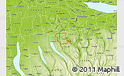 Physical Map of ZIP code 13108