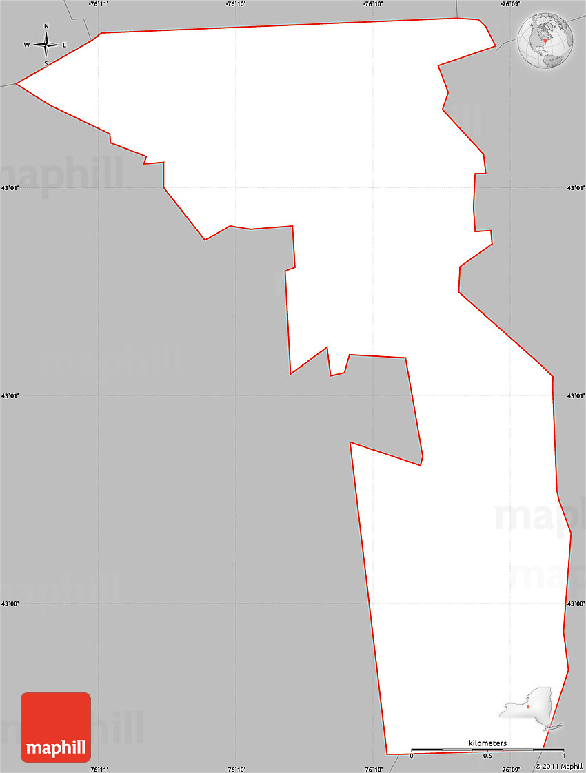 Gray Simple Map of ZIP Code 13207