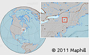 Gray Location Map of ZIP code 13339, highlighted county, hill shading