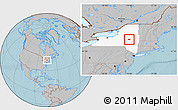 Gray Location Map of ZIP code 13339, highlighted state, hill shading