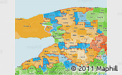 Political Shades 3D Map of ZIP codes starting with 140