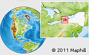 Physical Location Map of ZIP codes starting with 140, highlighted state