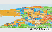 Political Shades Panoramic Map of ZIP codes starting with 140