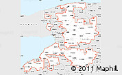 Silver Style Simple Map of ZIP codes starting with 140