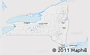 Silver Style 3D Map of New York, single color outside