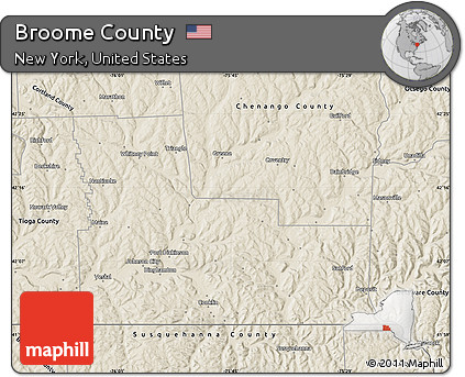 Shaded Relief Map of Broome County