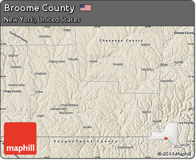 Shaded Relief Map of Broome County