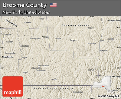 Shaded Relief Map of Broome County